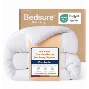 Bedsure Duvet Insert Lightweight Comforter, Quilted Cooling White Full
